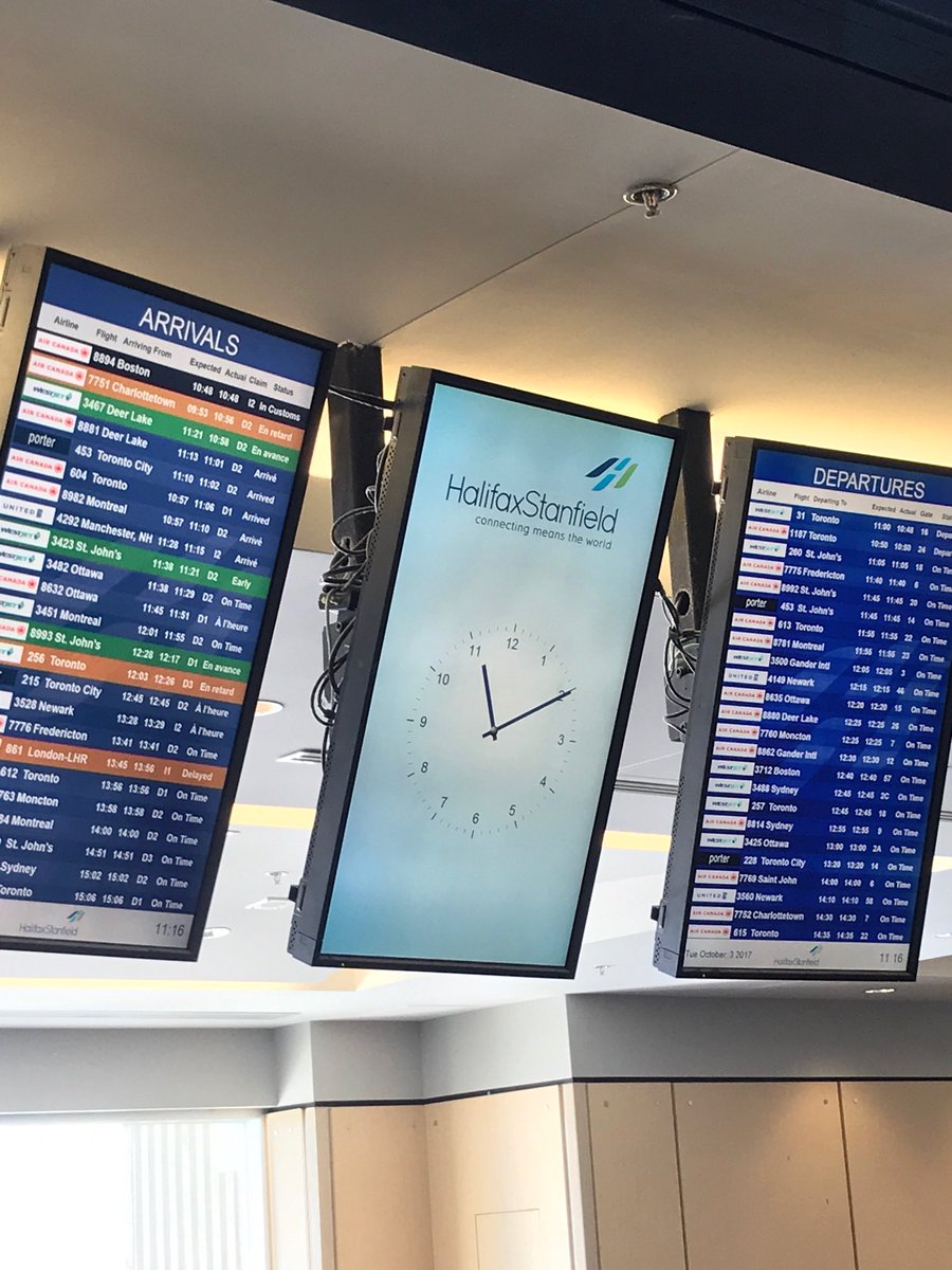 Crispyrat's tweet image. @HfxStanfield Hey guys, I know life is a little slower here (in a nice way), but your clock at Gate 20 is 8 minutes behind! #shortconnection