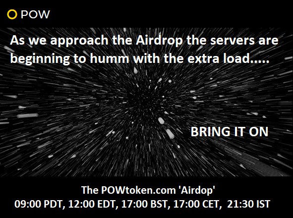 POWtoken's tweet photo. 1.5 hrs to go till #Airdrop  Retweet for 10,000 $POW. DM us your ETH address. https://t.co/Qv2dTriM5q      #Airdrop #Ethereum https://t.co/XLo59e50hb