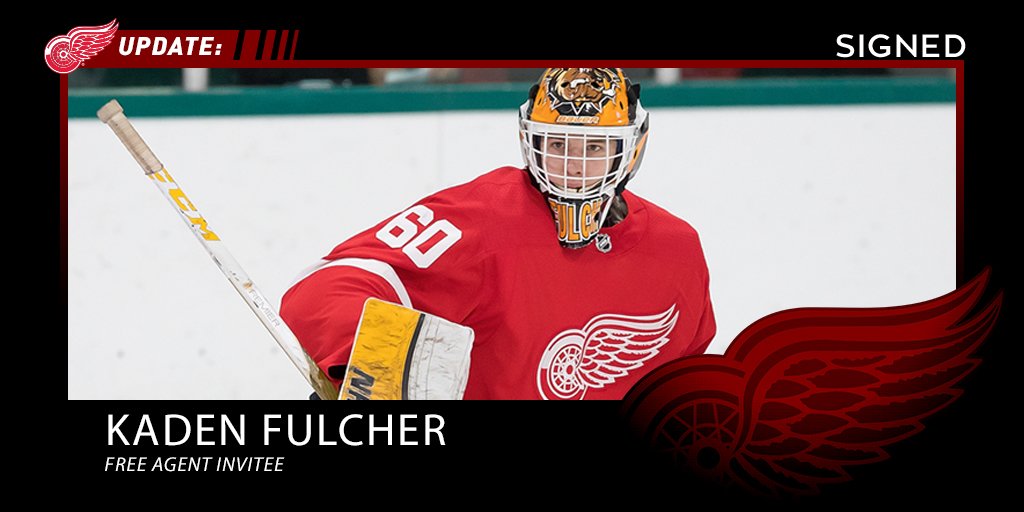 UPDATE: #RedWings sign goaltender Kaden Fulcher to a three-year entry-level contract. 

Details: redwn.gs/2yG61Yi