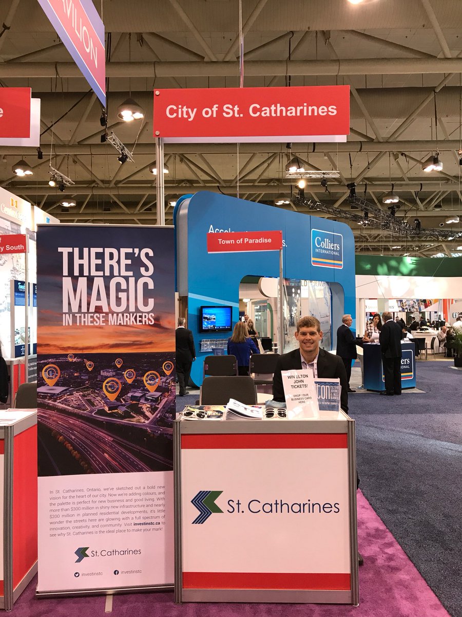 InvestinSTC's tweet photo. We’re at #icsctoronto promoting St.Catharines! Come check us out for a chance to win @eltonofficial tickets! #ourhomestc #investinstc https://t.co/8bwNsKYmAM