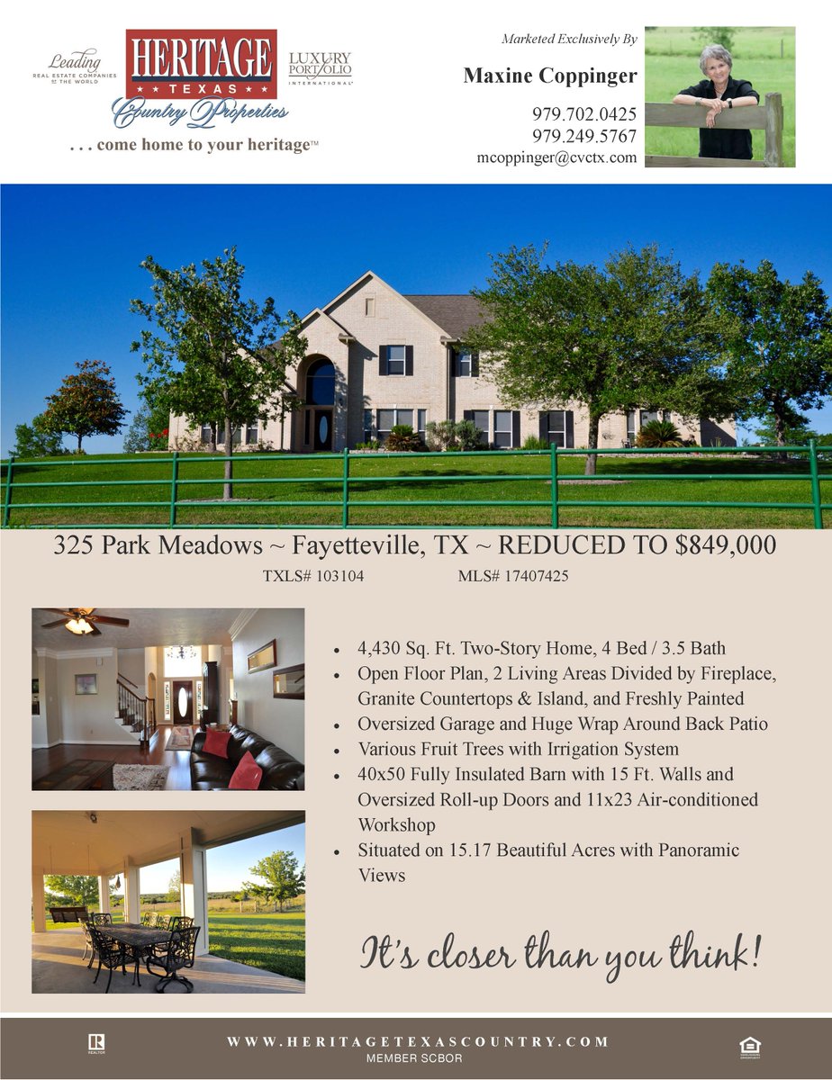 max_coppinger's tweet photo. #CountryLuxuryListing in #Fayetteville #Texas. Looking for that great #countryhome? Not sure where to start? Give me a call #HTCP https://t.co/EFq4FZZTY2