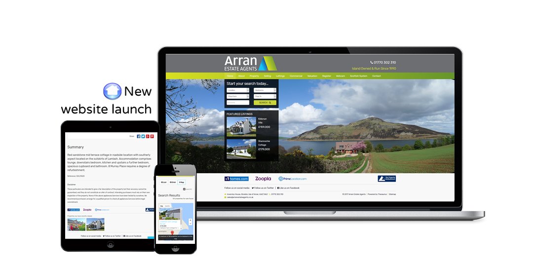 ThesaurusTech's tweet photo. Arran Estates @arranhousesales new site https://t.co/v5pYrDO7Mw is Live! #Estateagents #Lettingagents need a site? https://t.co/6lsO0ymgHg https://t.co/q0tc0ZZFLQ