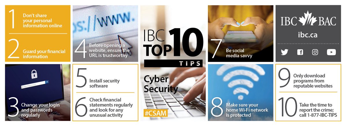 Help stay #Cybersafe with these tips: #CSAM
