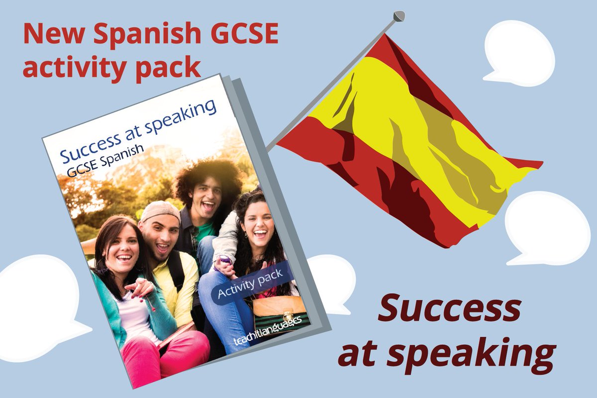 TeachitLang's tweet photo. Look out for our new Spanish GCSE activity pack – Success at speaking. Out 10th October. Download sample: https://t.co/SLECjXb83I https://t.co/5DxA50xPnv