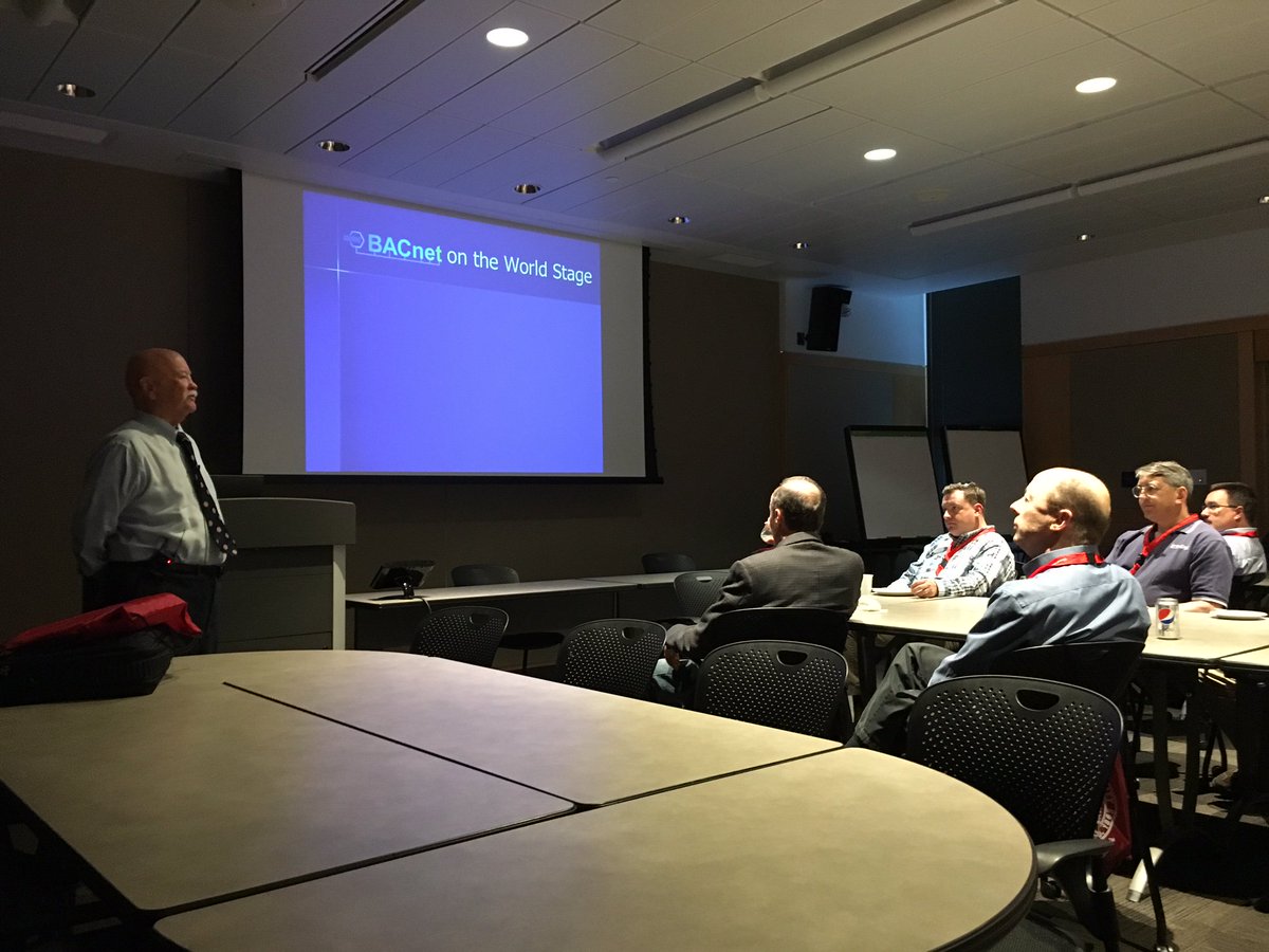 AnalytikaByCim's tweet photo. Mike Newman speaking about history of #BACnet at first #SmartCampusSummit at Cornell University @Cornell #BuildingAutomation #SmartBuildings https://t.co/5VYoRAXtPX
