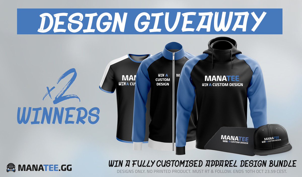 ManateeGG's tweet photo. 🎉 #GIVEAWAY TIME 🎉 
Win the ultimate custom apparel design line for you and your team! 

Simply RT and follow us to enter. GLHF 👏🏻 https://t.co/goHnbuF21R