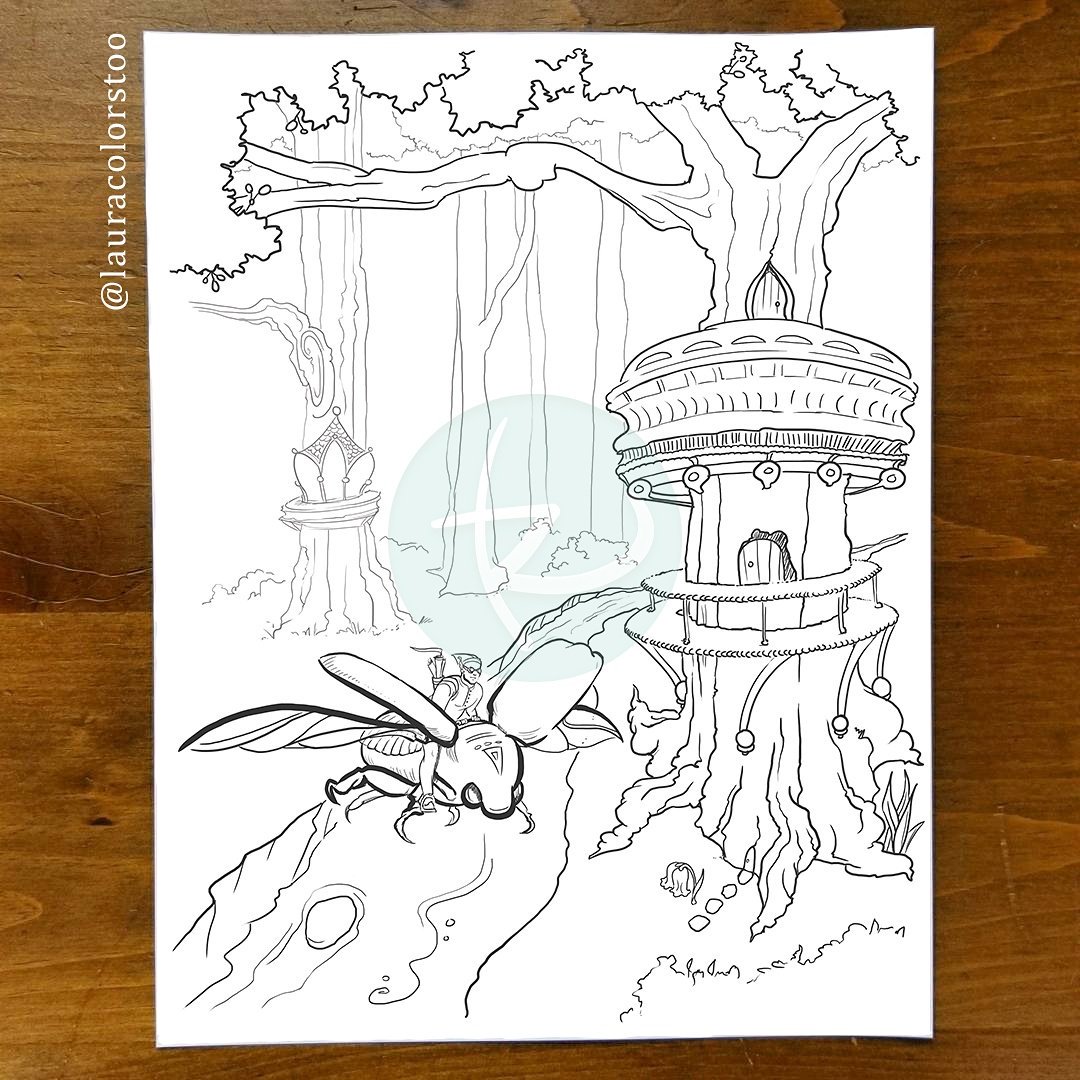 laurafolio's tweet photo. Do you love fantasy coloring books? Mine is getting backers on @Kickstarter already! Join in before time runs out! https://t.co/1OZ4u2uY9v https://t.co/yqGcc55Sxe
