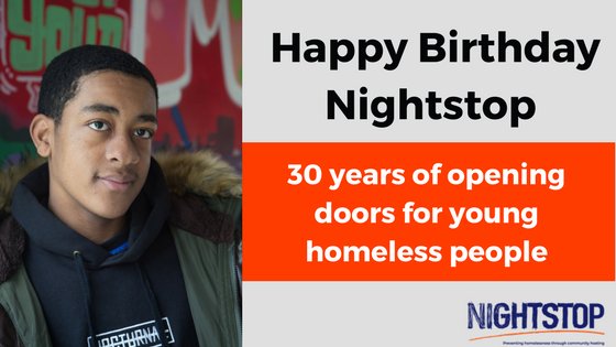 Nightstop turns 30 this month! Thank you to our incredible volunteers &amp; supporters. We wouldn't be able to help young people without you!