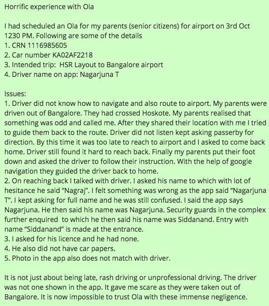 hiran_suvrat's tweet image. @Olacabs @bhash Flight missed because ola does not screen drivers? It's time we should take these cases to consumer court.
