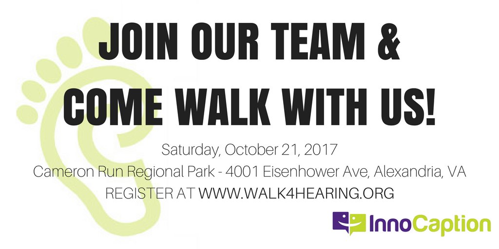 InnoCaption's tweet photo. Our team is set up! Come join our #team at the DC #Walk4Hearing on 10/21. Sign up at https://t.co/GRyaMFxarB #commaccess #hearingloss #HLAA https://t.co/faiBcuV87b