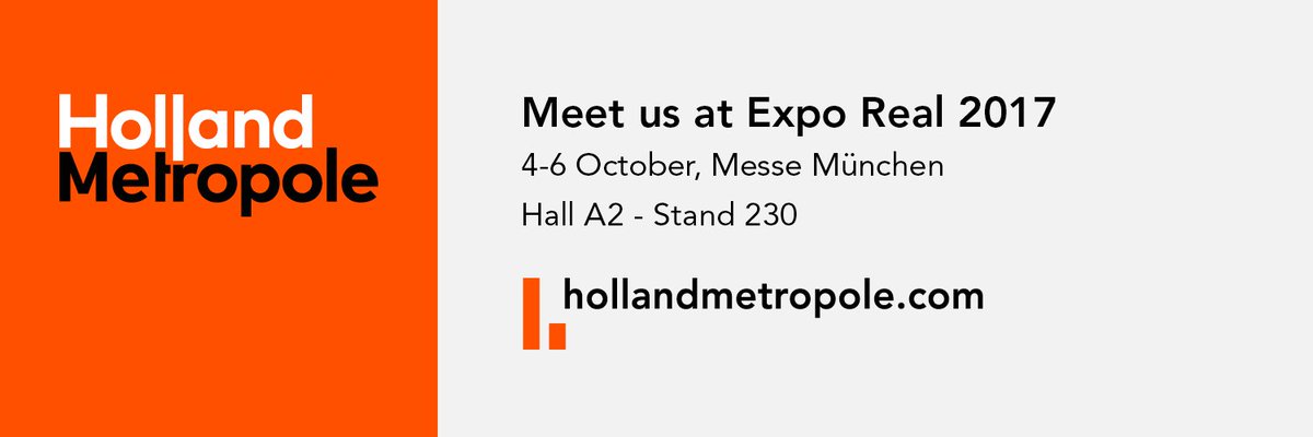 Partners of Holland Metropole announced development of 1 million homes by 2030. Learn more at our breakfast meeting Thursday, 9:30 #ExpoReal