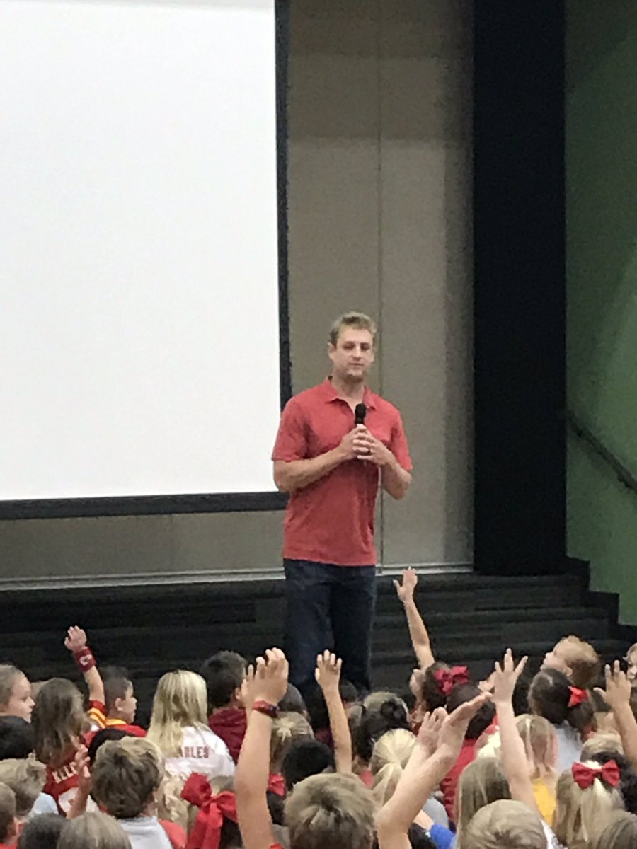 It's great having <a href="/dustincolquitt2/">Dustin Colquitt</a> here to talk to the kids!