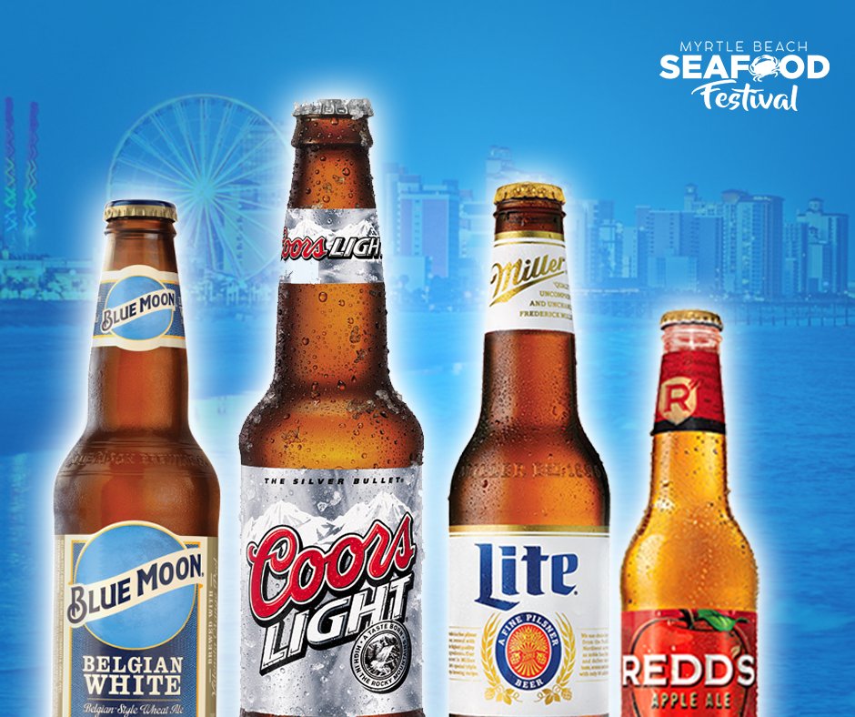 SeafoodFestMB's tweet photo. Enjoy two beer stations at the festival! Cash only. Must have a valid ID to verify age. Prices vary. #mbseafoodfest #MyrtleBeach https://t.co/mzVck05oKi