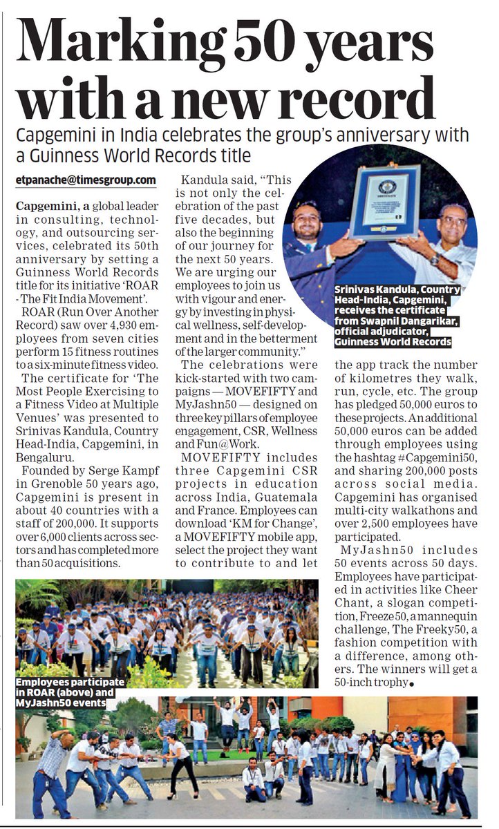 CapgeminiIndia's tweet photo. How we celebrated our 50th anniversary with a Guinness record. Read more: https://t.co/hOXmO8rEGk #Capgemini50 https://t.co/H0ZI30UR6k