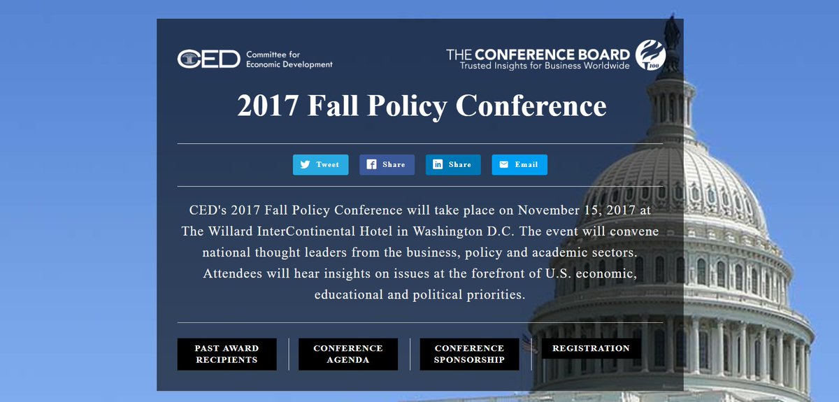 CEDupdate's tweet photo. Join us for our 2017 Fall Policy Conference, which takes place on Nov 15th at The Willard Hotel in DC. Register now: https://t.co/6HdRzFLwXi https://t.co/UCRDgEoBKY