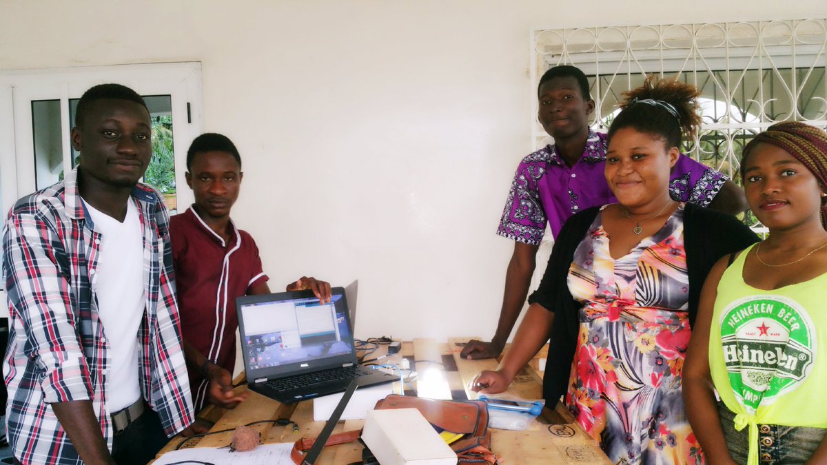 CoderBlak's tweet photo. The #IOT club in preparation for the launch in #Benin @waziupIOT @woax_ @LAfricaine_ @senamekoffi @donaskye @donaskye @felichepa @BoazakK https://t.co/lDaac6ObM5