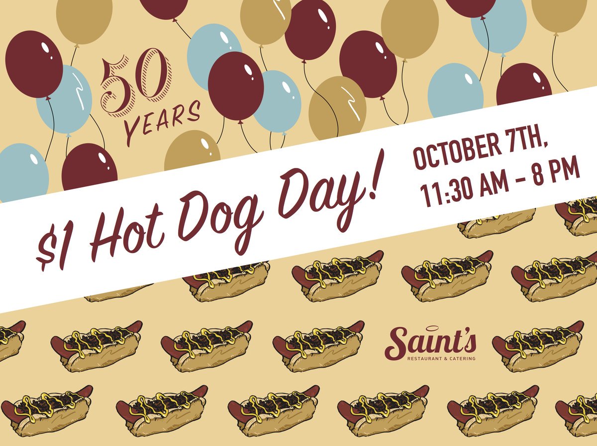 PFFPetit's tweet photo. THIS Sat. Oct 7th!

@SaintsGrub will be selling $1 Hot Dogs all day benefiting @PFFPetit!!

Stop by for a delicious hot dog!

See you there! https://t.co/tWT8cl3Bet