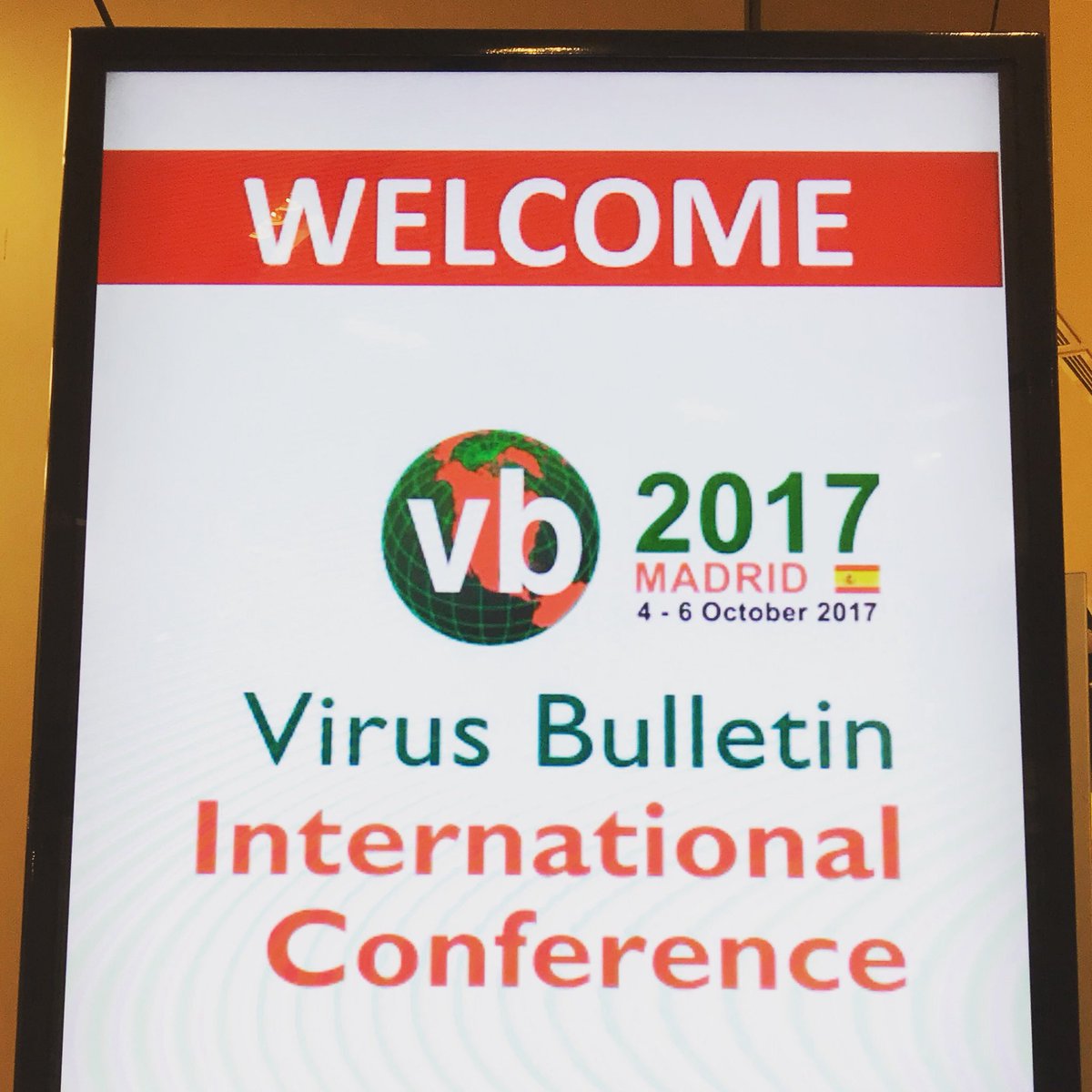 patrickwardle's tweet image. stoked to be at Virus Bulletin in Madrid ✈️👾🛡...not so stoked about the 12hr time difference from home 🌍😆🤷🏻‍♂️ #VB2017