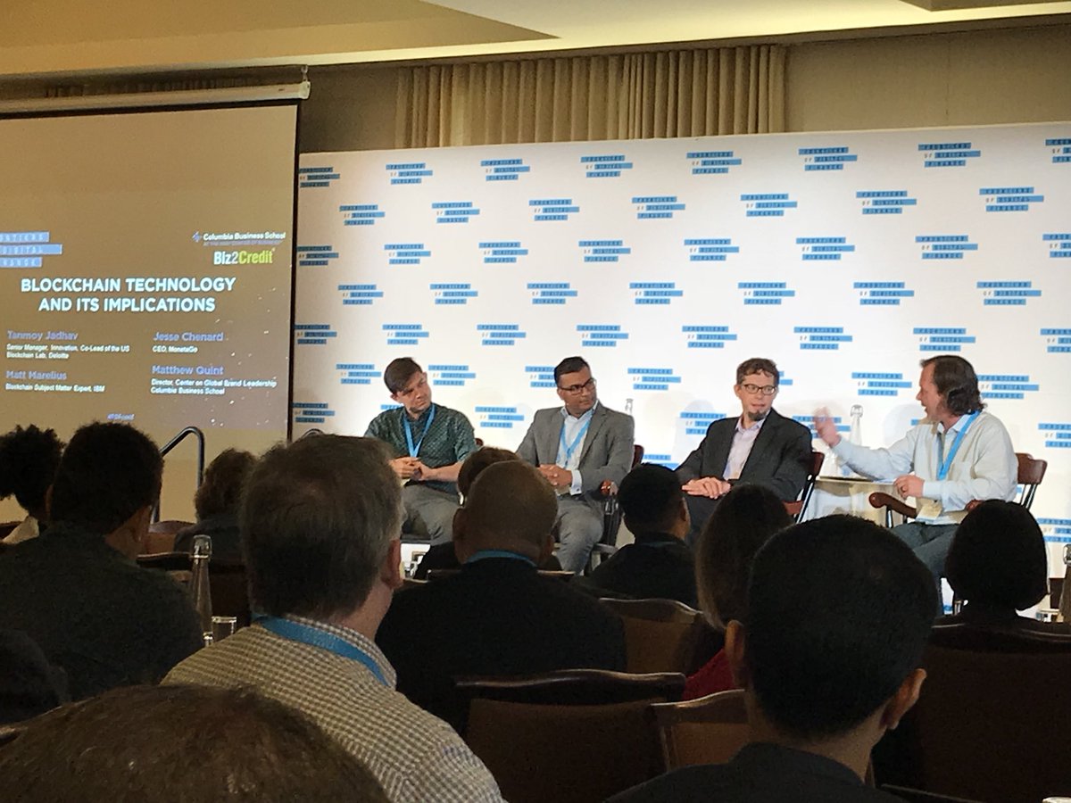 Monetago's tweet photo. .@jchenard speaking about #blockchain Technology and Its Implications in #FinTech @Columbia_Biz #FDFconf @deloitte @IBMBlockchain @mattquint https://t.co/lTbdk91L2O