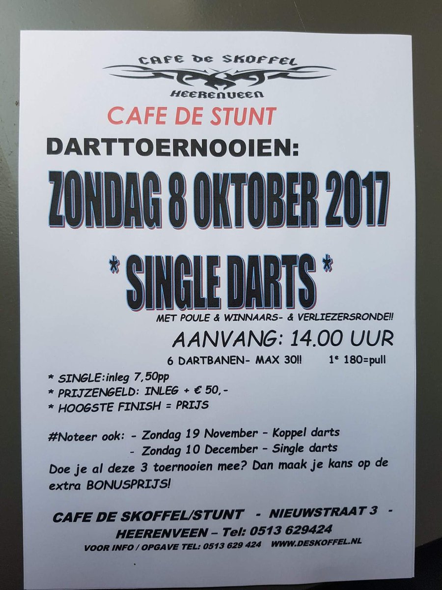 Weer volop #darts - vanavond voorronde beker &amp; inhaal <a href="/Fdbdarts/">FDBdarts</a> en as zondag weer #single501 <a href="/ngoudenplak/">Regio Heerenveen 'n Gouden Plak</a> <a href="/GrootHeerenveen/">GrootHeerenveen</a> @Buist38