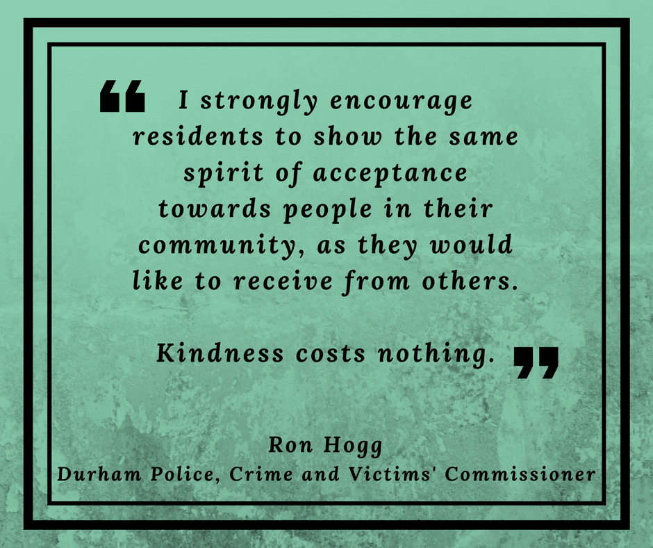 DurhamPCC's tweet photo. RT: Remember, #KindnessCostsNothing #CelebratingDiversityMonth #LatestCampaign @RonaldHogg1 @DurhamPolice @MinipoliceR https://t.co/p4ZkvleHQB