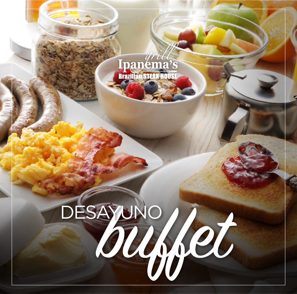 IpanemasGrill's tweet photo. Te estamos esperando para desayunar. 
Disfruta del delicioso buffet de  7 de la mañana a 12 del mediodía.

¡Buen provecho! 

#IpanemasGrill https://t.co/3cHBrYbwTC