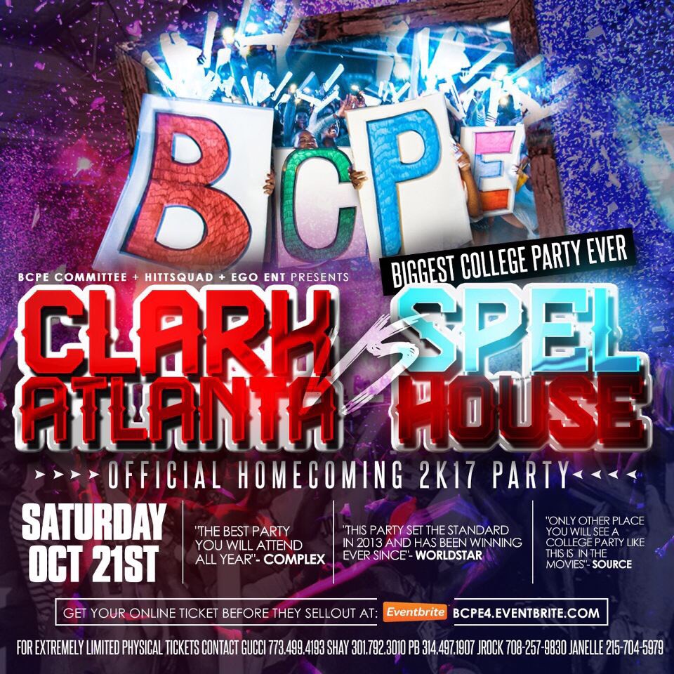NonstopJRock's tweet photo. #BCPE Is 🔙 
 #Spelhouse Vs #CAU 
You DONT wanna miss this 
✔️The Official Homecoming Party 
✔️4 HOMECOMINGS ONE WEEKEND
#EgoEnt https://t.co/1zxGydA58N
