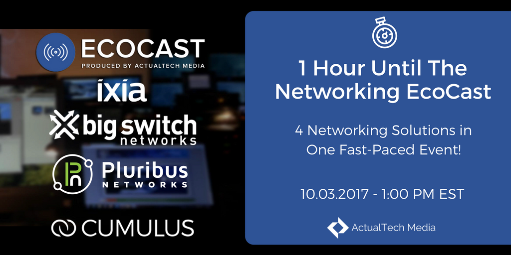 actualtechmedia's tweet photo. T-Minus ONE hour 'til the #NetworkingEcoCast. Learn from @IXIAcom @CumulusNetworks @bigswitch &amp; @pluribusnet! https://t.co/xWHAw1s1f7 https://t.co/0IXgjSMRQX