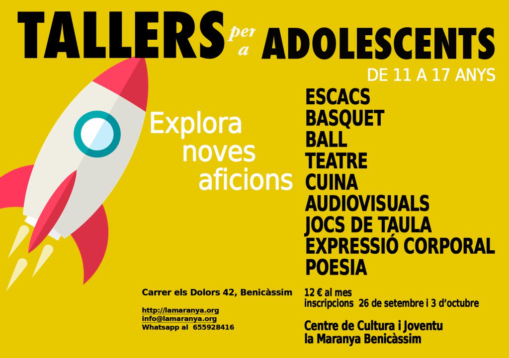 AreciaA's tweet photo. Encara pots inscriure’t als tallers https://t.co/MVf83tpWTG https://t.co/UAj7Z5P5Fk
