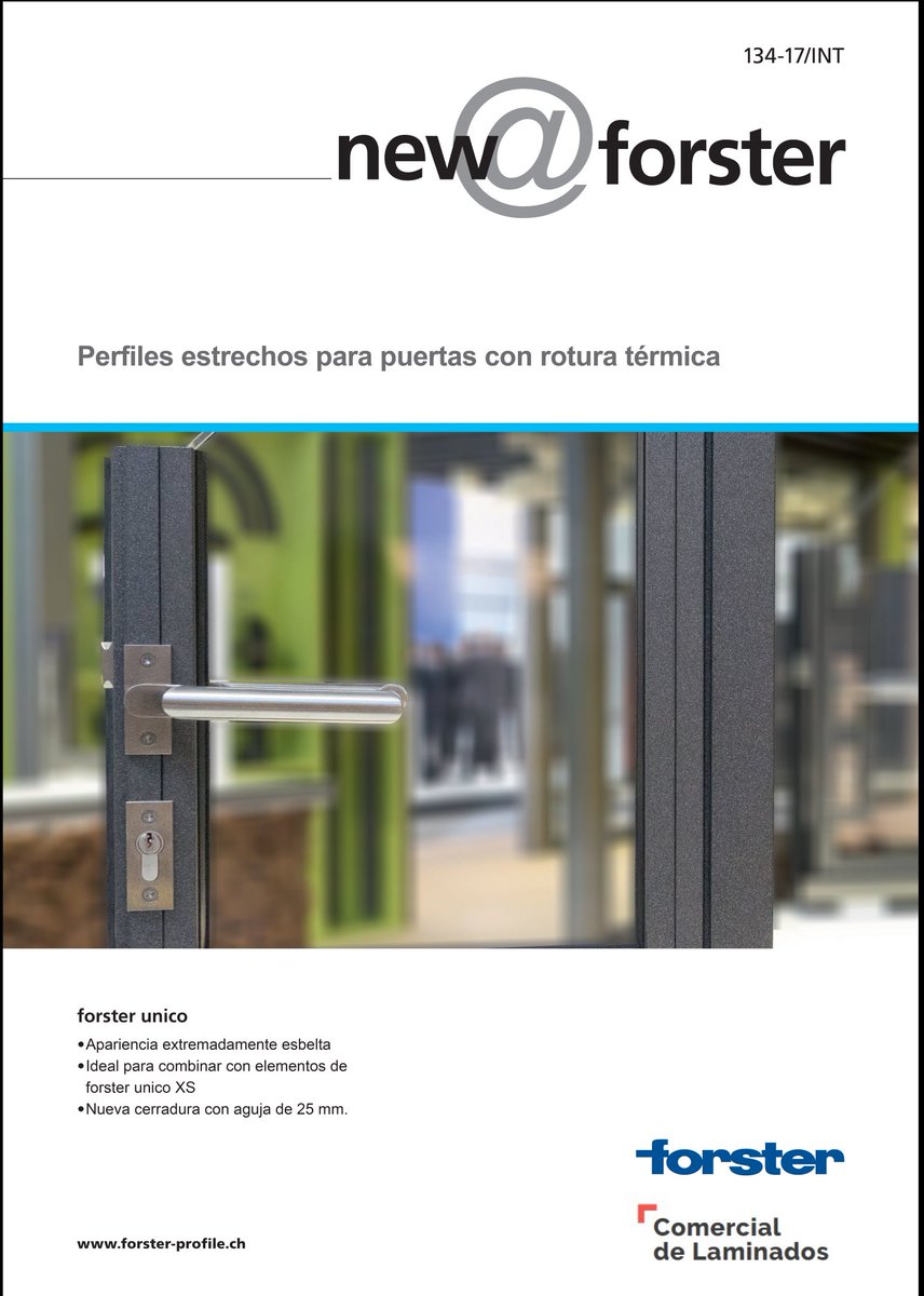 ForsterSpain's tweet photo. Perfiles estrechos Forster único para puertas con rotura térmica. https://t.co/L2VVN3kr2N