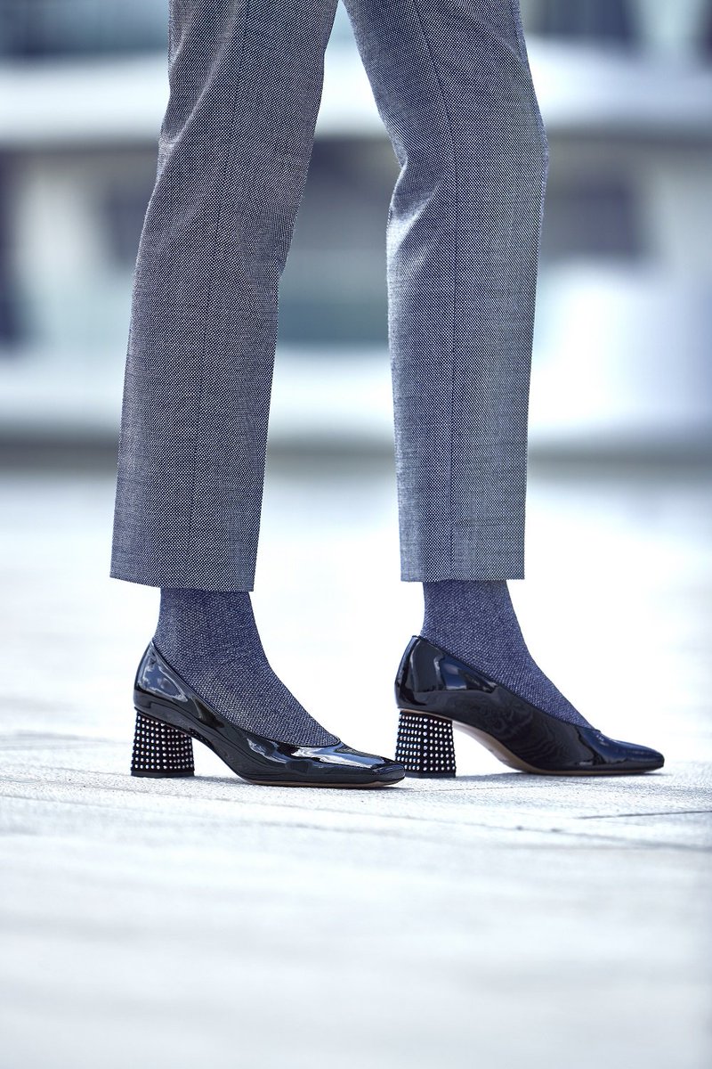 Channel #rockandrollstyle with the exquisite stud detailed 50 mm heels on these sleek décolleté #pumps from our #FW17 collection.