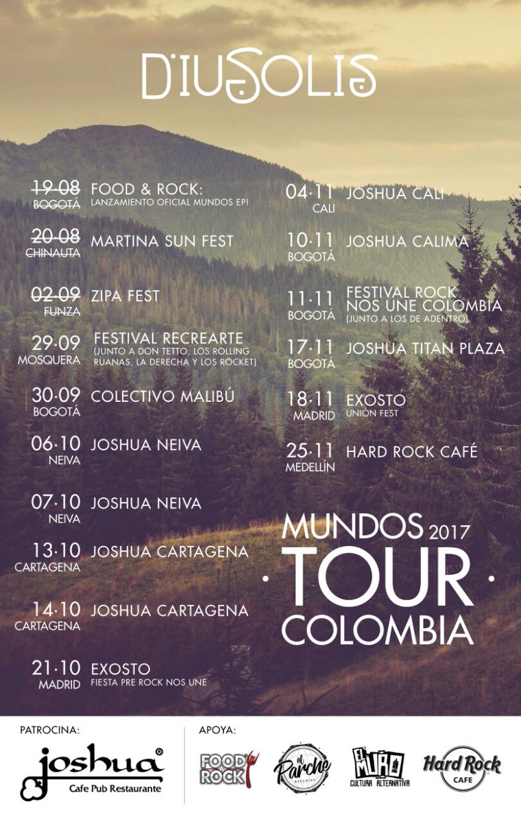 Acá les tenemos las fechas del #MundosTourColombia para que se agenden #MundosEp #Yocreoenlodeaca