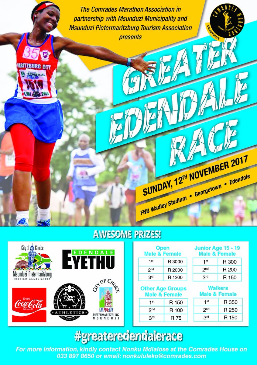 Our CSI project is alive and running! 12 November will see the 11th Greater Edendale Race. Join us! #EdendaleRace bit.ly/EdenRace