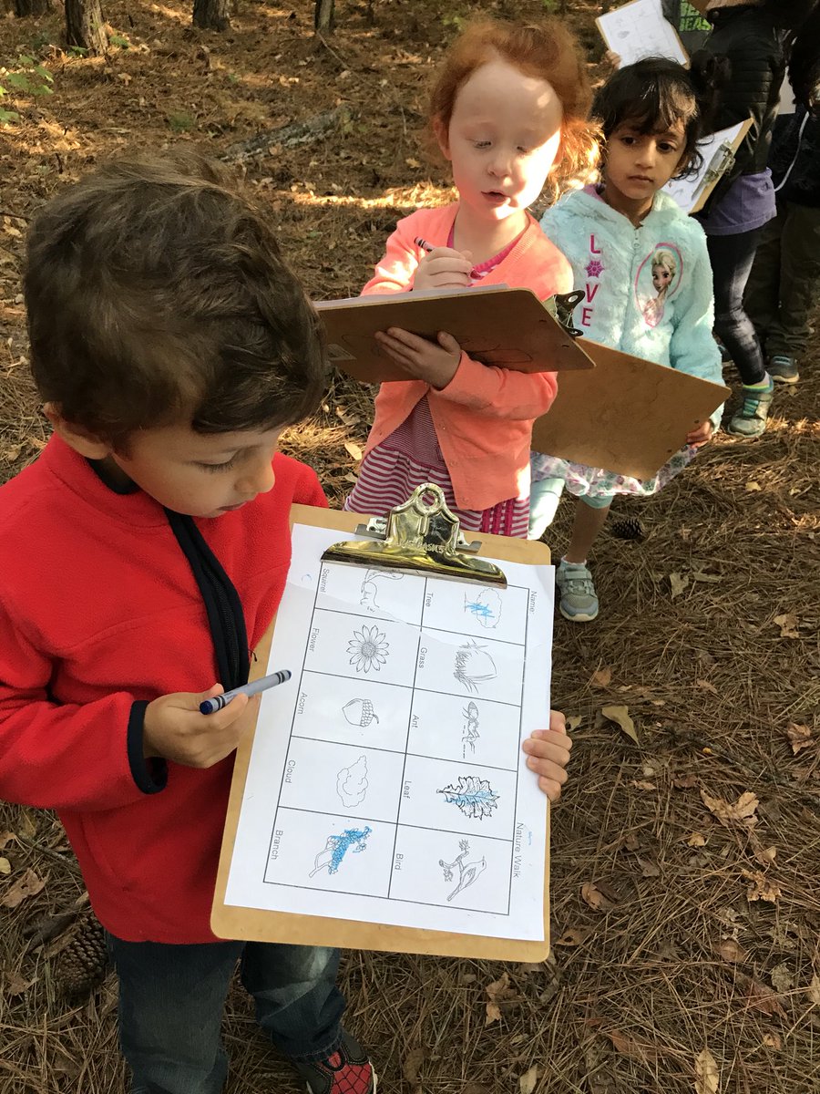 WalkowiakPreK's tweet photo. Recording our observations on our first Nature Walk! #SBCEbobcats #PreK https://t.co/hLp3orbysG