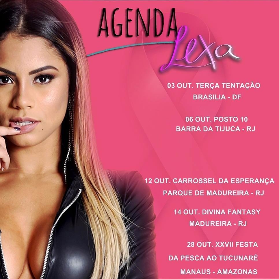 centralfas_lexa's tweet photo. Agenda de shows mês Outubro 

#NossoMomento #OutubroRosa https://t.co/D11UlgAUAJ