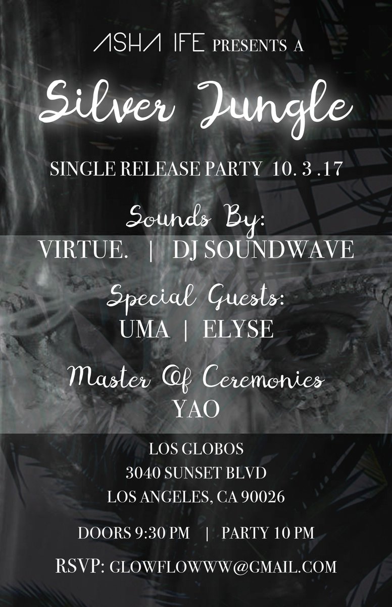 TONIGHt. coME inTO mY jUNGLe....
"SiLvER jUNgLE" siNGle is OUT! 
#SiLvERjUNgLE #ReLEaseParty #LoSANGeLes