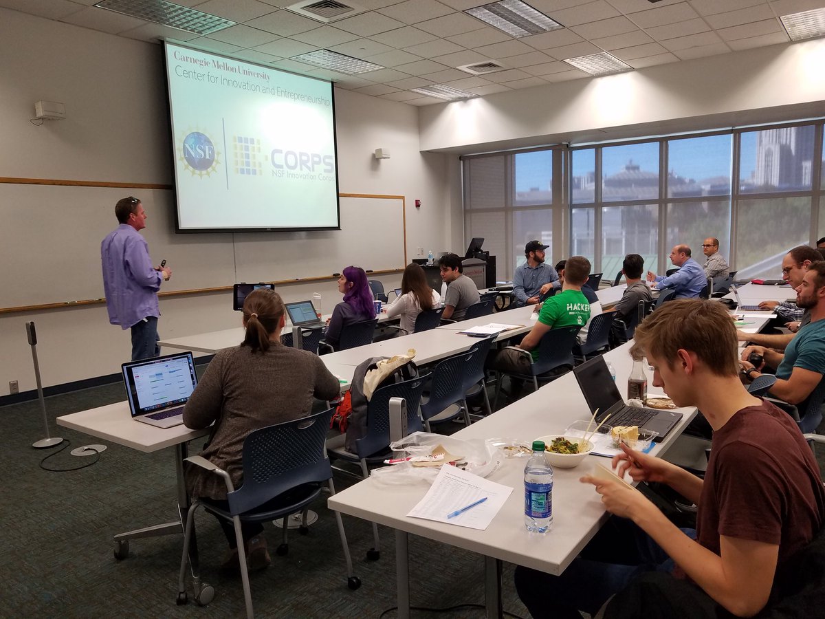 CMUSwartzCenter's tweet photo. Learning about Lean Entrepreneurship at todays CONNECTS: The Lean Startup, with our own @mrmawhinney https://t.co/DGoRiwZKcU