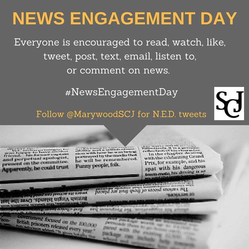 TheWoodWord's tweet photo. Happy #NewsEngagementDay! #mucommarts #societyforcollegiatejournalists https://t.co/7sgN4QTLeI