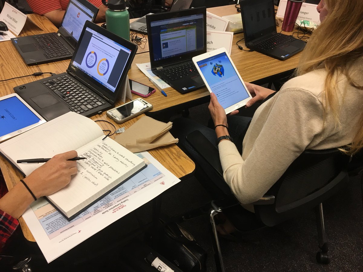 AndyJQ's tweet photo. Day 1 of Coding in the Classroom. Exploring #Apple #Swift Playgrounds #ITS_ProfLearn https://t.co/HywUWWvwxH