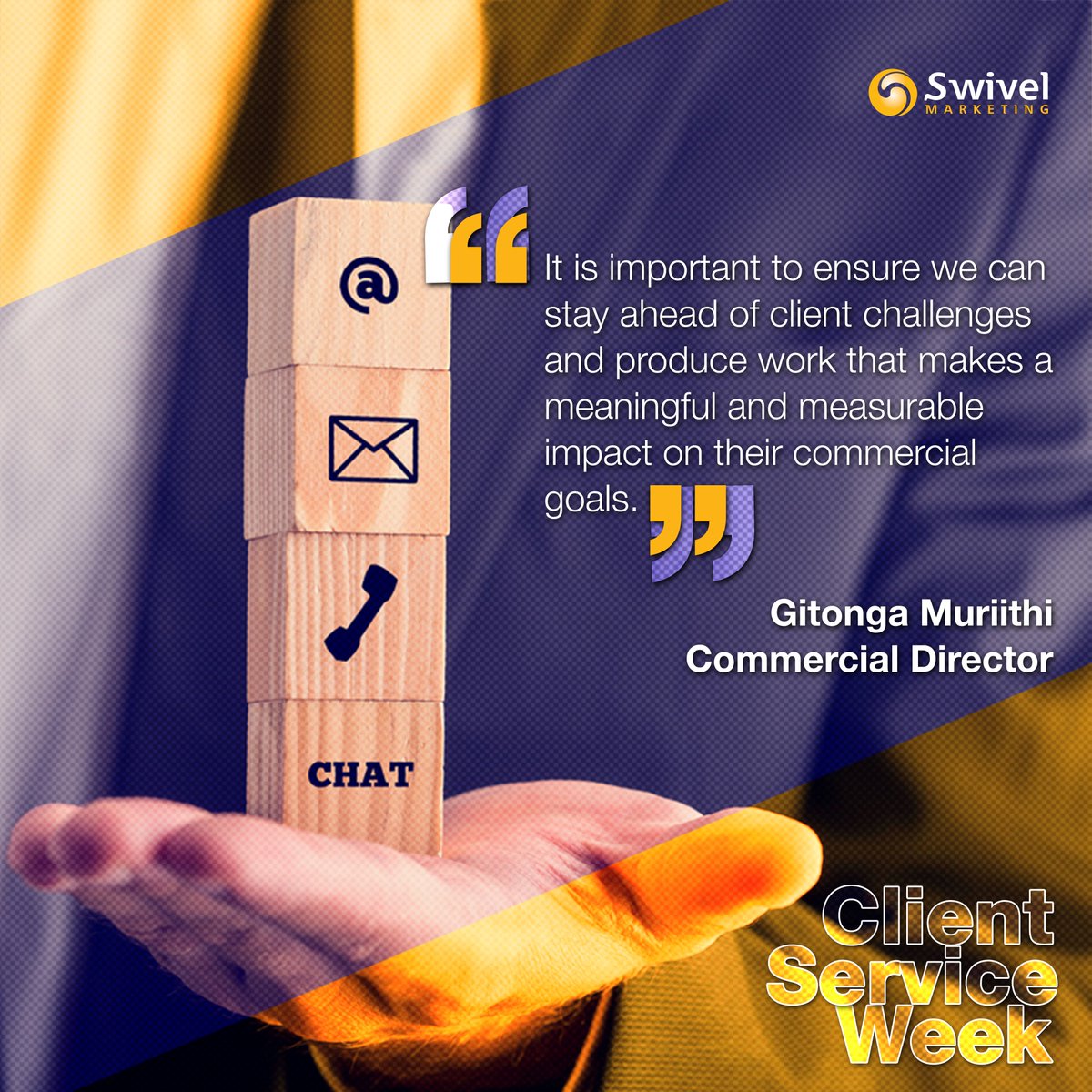 SwivelKE's tweet photo. Client service excellence;-
Build relationships
Deepen Knowledge
Create Value
Keep Promises
#clientserviceweek
#justswivelwithus
#tryusout https://t.co/PVmr0XB6e6