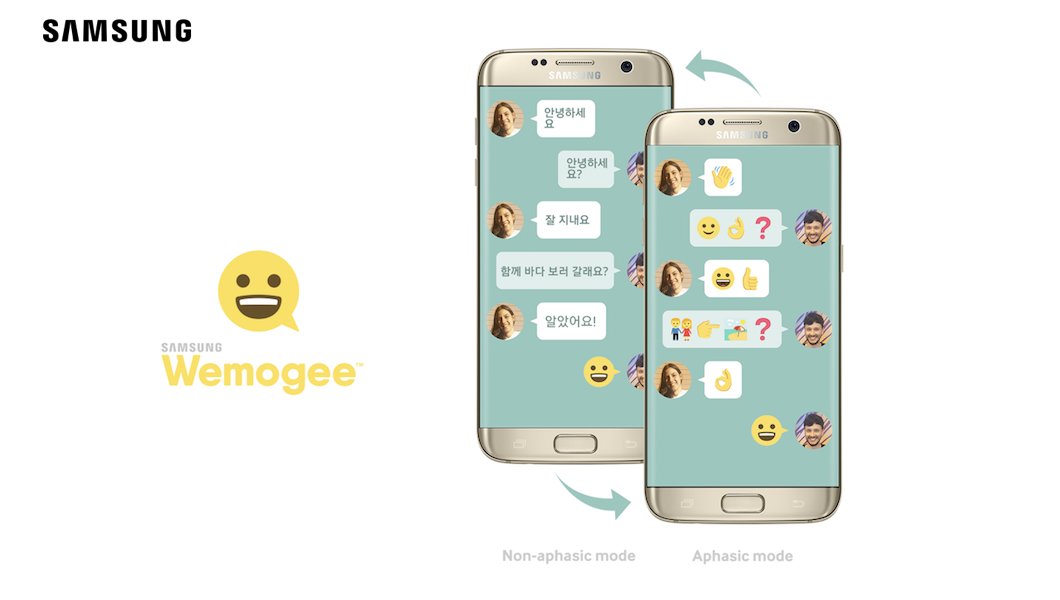 SamsungItalia's tweet photo. Samsung #Wemogee è pensata per i pazienti colpiti da afasia: con 11 nuove lingue aiuterà più persone ad esprimersi https://t.co/4ibCV1JTjv https://t.co/Y42rsrirhn