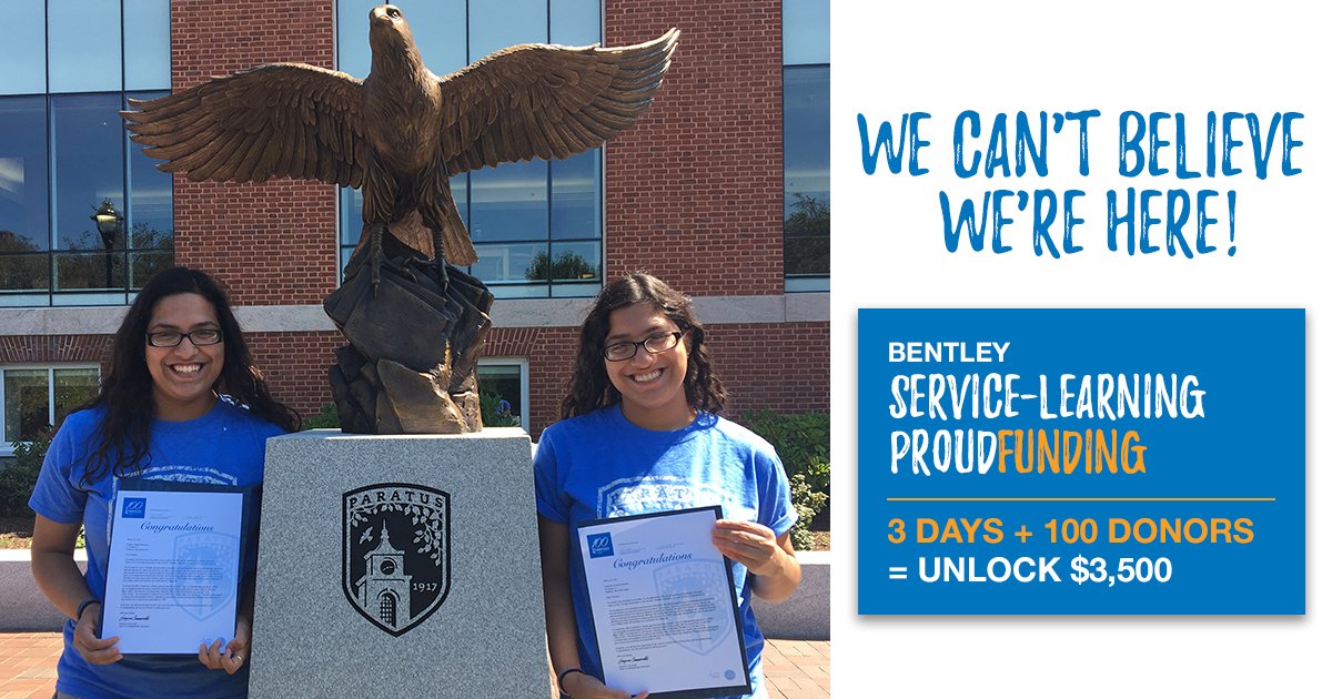 bentleyalumni's tweet photo. Your gift to @Bentley_SL today will unlock $3,500 to help students like Katelyn '21 and Veronica '21 Ambrosio: https://t.co/HHitx0ZESh https://t.co/IgUXe5CKIV