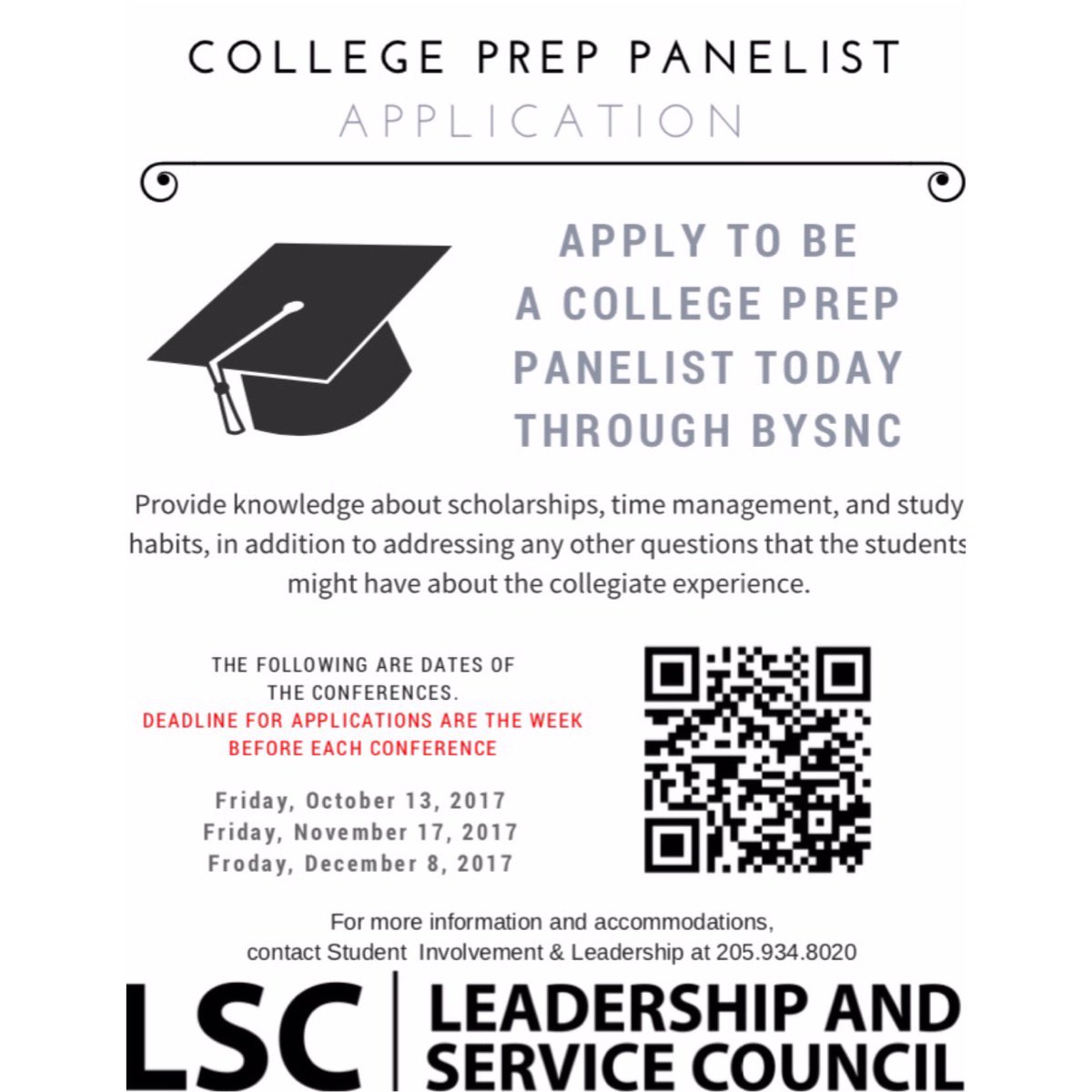UABLSC's tweet photo. Applications for the first College Prep Panel will close THIS Friday! https://t.co/IHkNZmh3H7