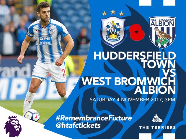 htafc's tweet photo. WBA TICKETS: now available to buy online #htafc #RemembranceFixture https://t.co/9HcBVL8aUk (RM) https://t.co/vdUxKmtTV6
