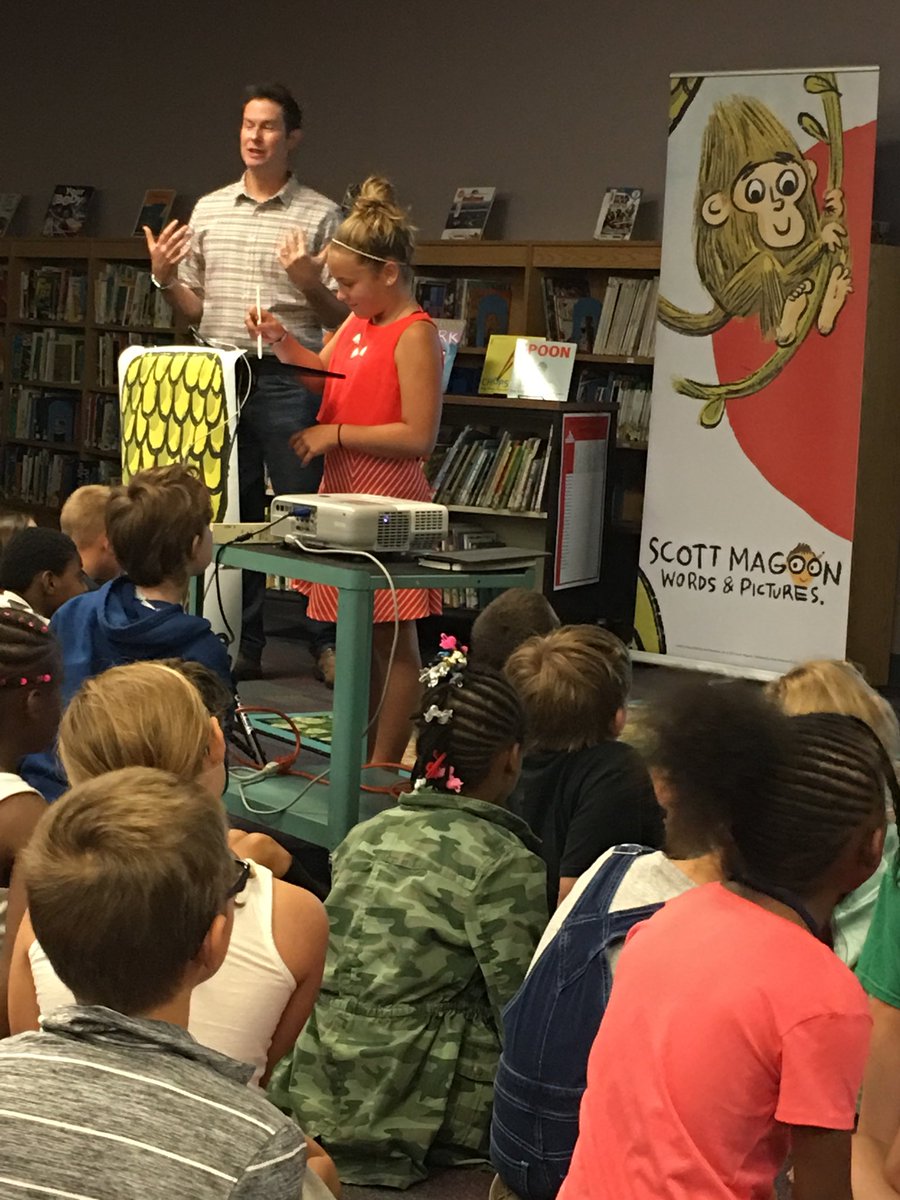 MrsMarshallTSC's tweet photo. Scott Magoon teaches us about illustrating books! #mayflowermill #TSC #digitaldrawing https://t.co/U3BTGXAz3K