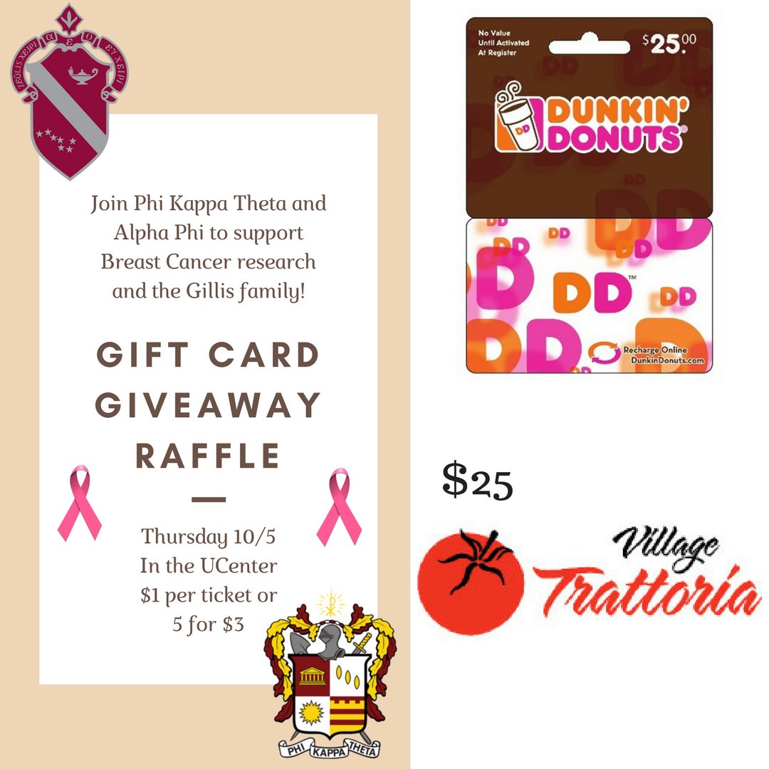 Stop by our table on Thursday for a chance to win a gift card! We will be teaming up with <a href="/AlphaPhiSHU/">Alpha Phi SHU</a> for #breastcancerawareness