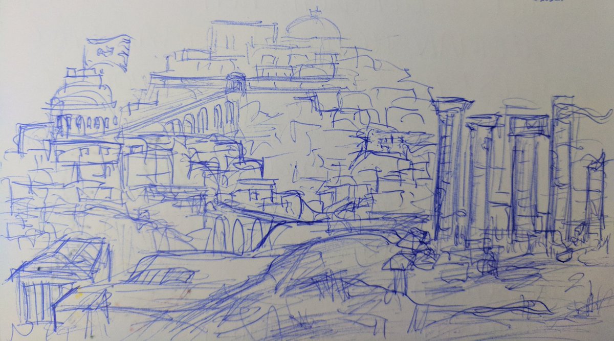 MermaidMads's tweet photo. Only one day behind. Killing two birds with one stone again. Scribbling a city for this year's NaNoWriMo ... #Inktober #InktoberDivided https://t.co/wd9jNGKz81