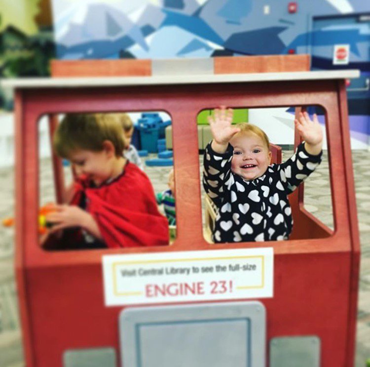 calgarylibrary's tweet image. Throw your hands up high if you're having the best time playing on #Engine23!