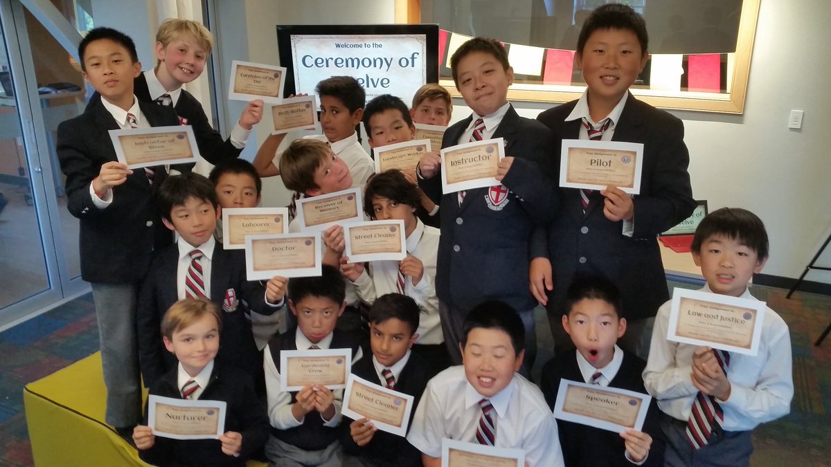 StGeorgesGrade6's tweet photo. Today, some of the 'Elevens' underwent their 'Ceremony of 12'. More ceremonies 2come... what will their assignments be? #6JD #6GG #TheGiver https://t.co/bsu1c4lcFz