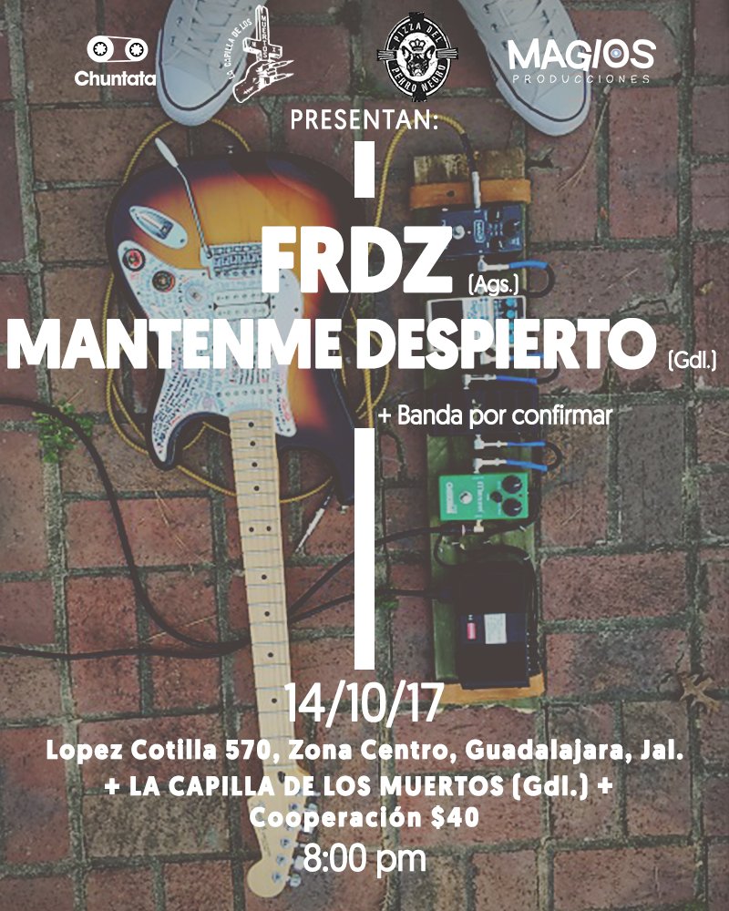 FrdzOficial's tweet photo. Este proximo 14 de octubre visitando la tierra de las tortas ahogadas ajuaaa!! ❤️ junto con @OficialKMA lindura de evento!!!🌶️🎸 https://t.co/qg4C9VeOkV